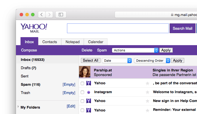 Yahoo.com email