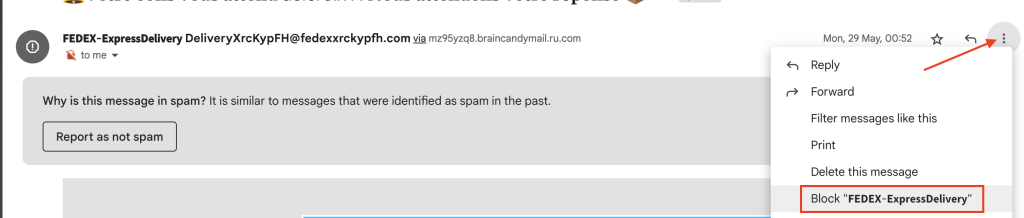 block spam emails in Gmail