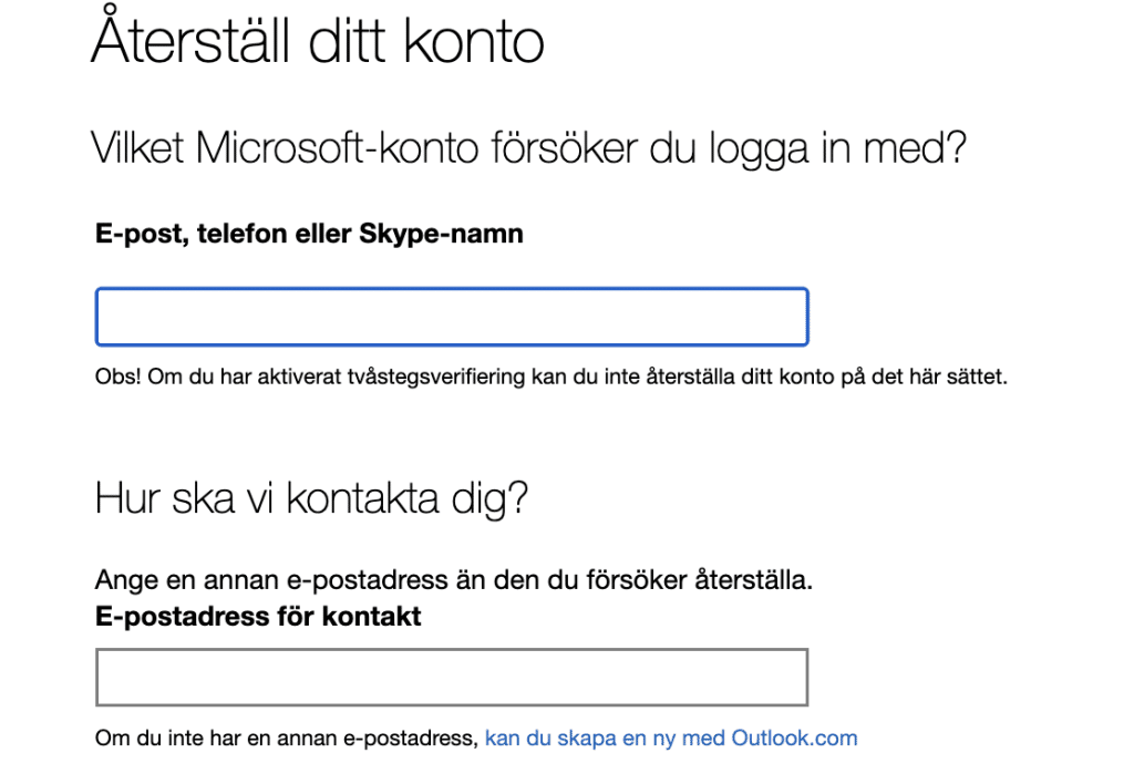 Vilket Microsoft-konto försöker du logga in med?