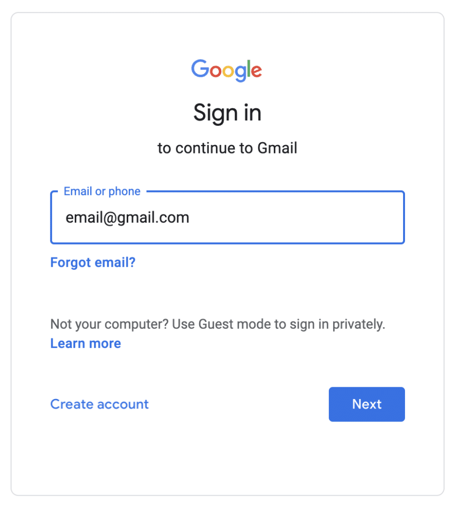 login gmail