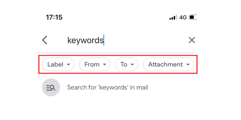 Search bar gmail