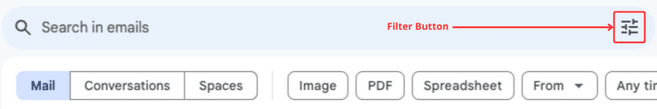 filter button gmail