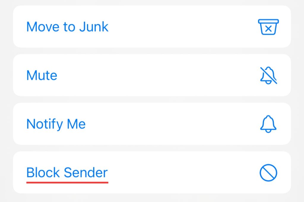 block sender iphone