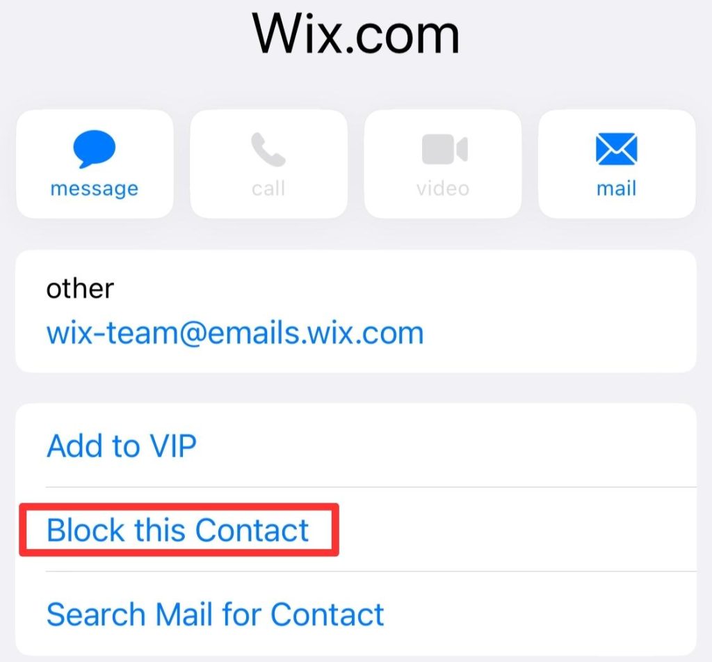 block spam email iphone 
