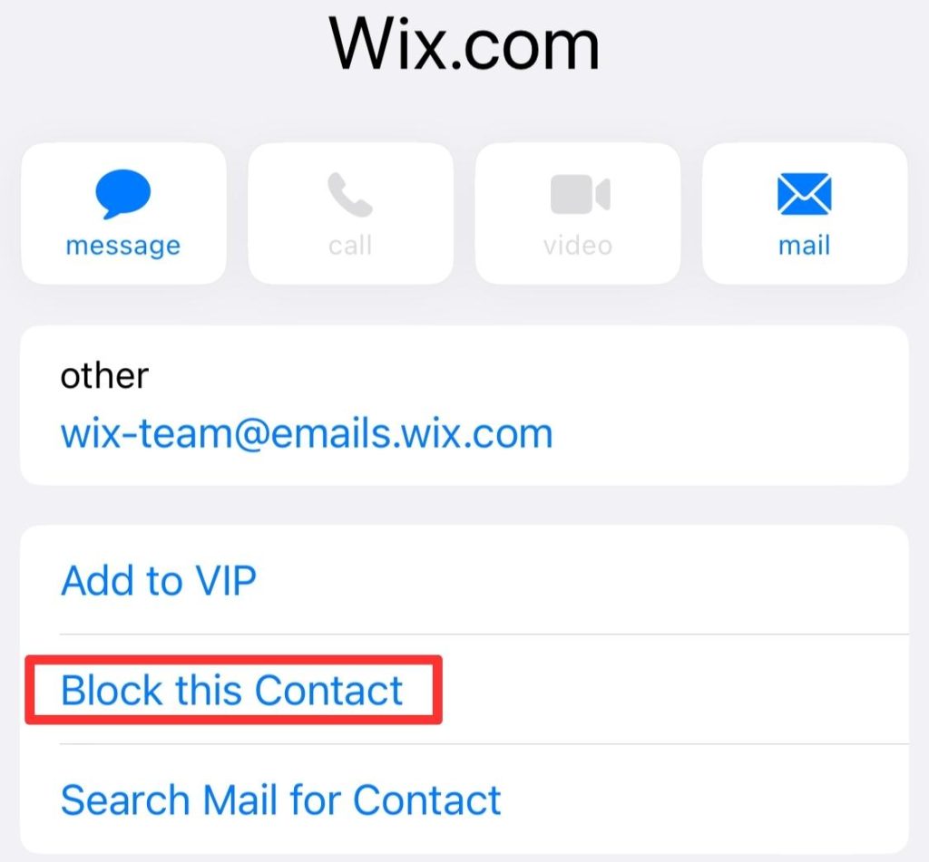 block spam email iphone